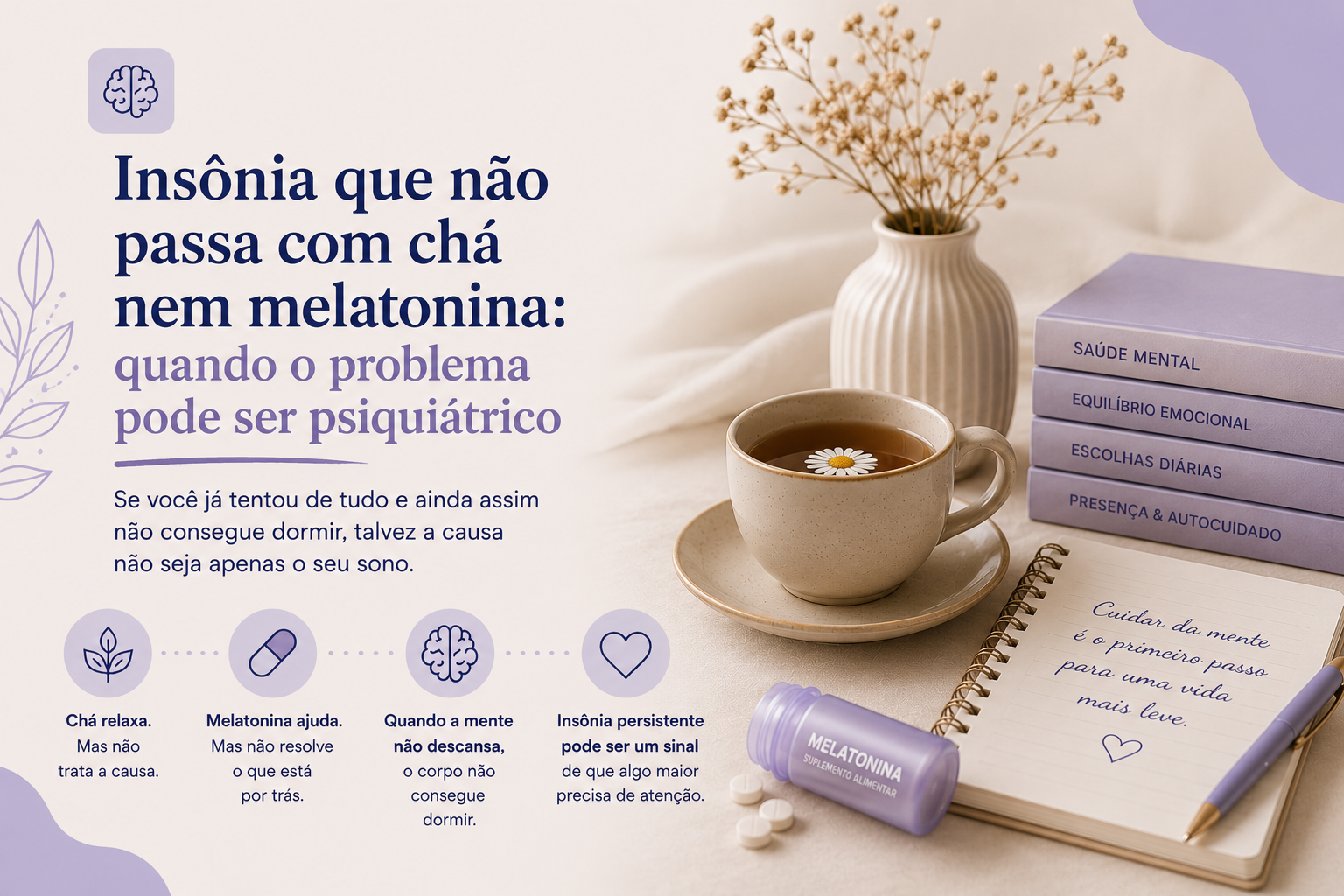 Insônia que não passa com chá nem melatonina: quando o problema pode ser psiquiátrico
